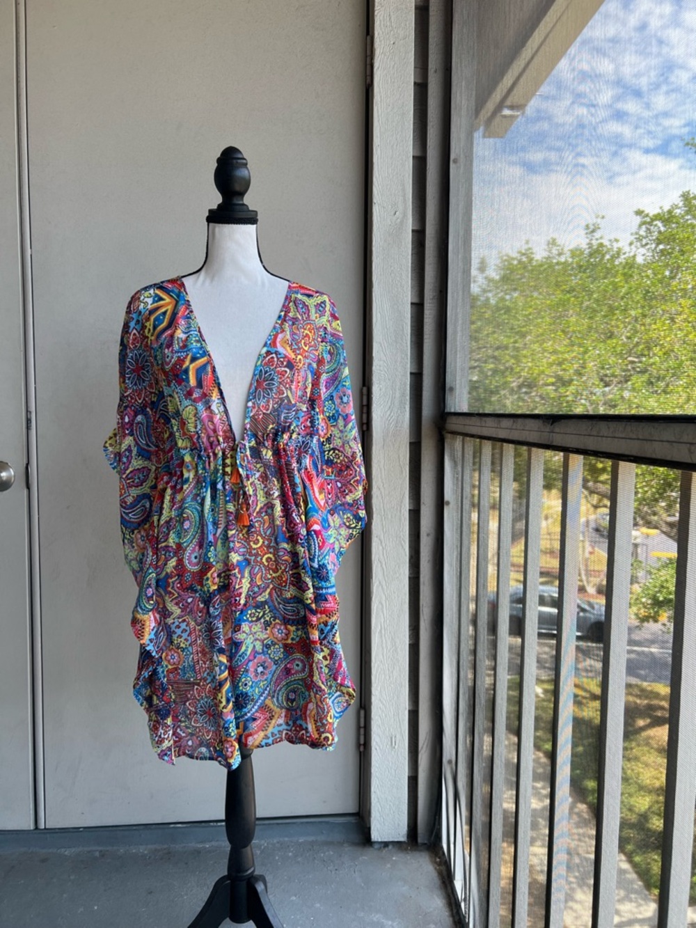 Bleu Rod Beattie Multicolor Paisley Swim Coverup